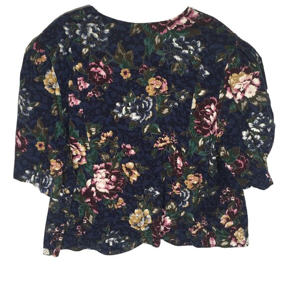 Cottagecore Vintage Jacket Womens 26W Floral Pearl Button Lace Trim - Picture 5 of 15